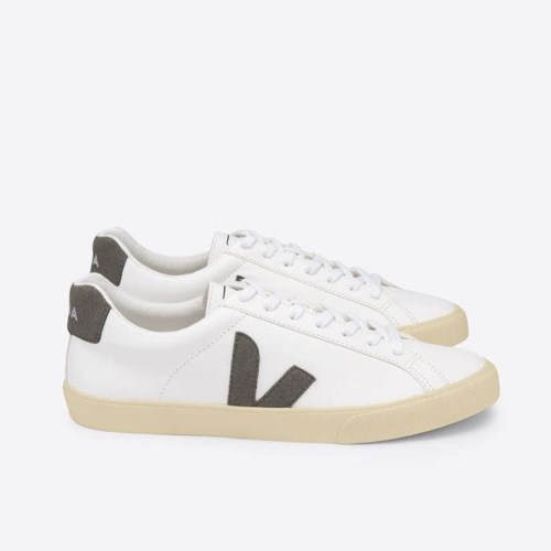 Veja Esplar Chromefree Leather Womens Trainers White/Chocolate UK 47698